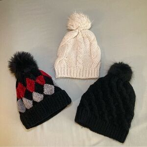 H&M 3 pompom hats